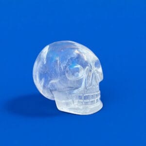 Clear quartz crystal skull with rainbow