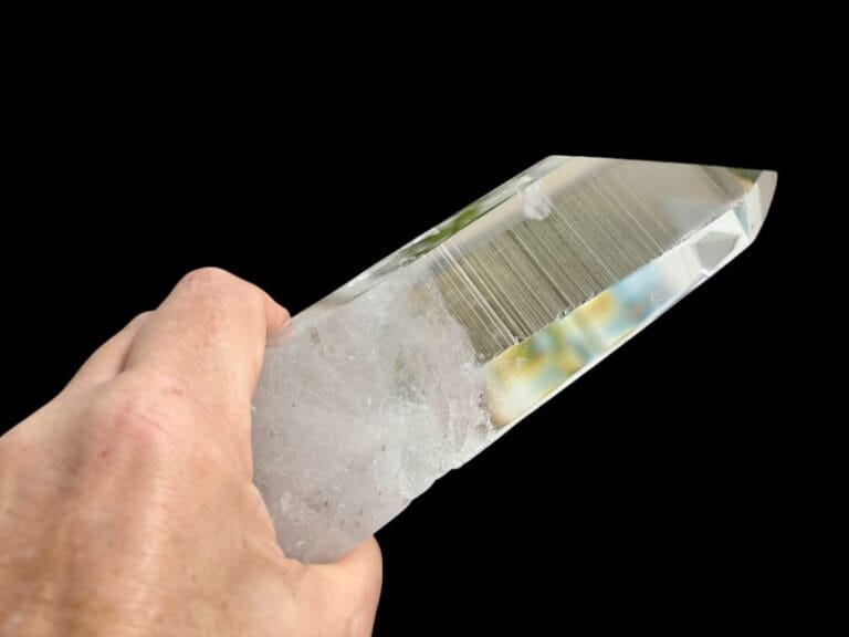Lemurian Seed Crystal with horizontal striations, Brazil.