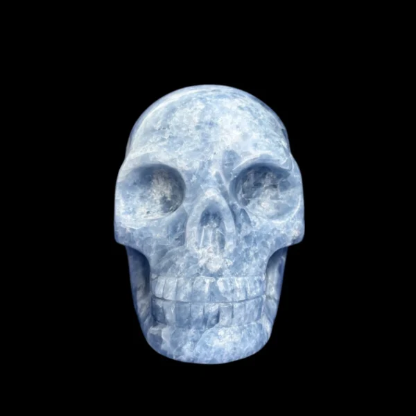 Blue calcite skull
